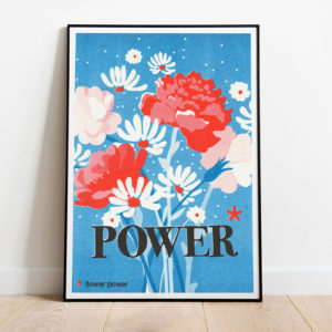 Pied de poule - Affiches Mots doux - Flower power