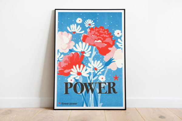 Pied de poule - Affiches Mots doux - Flower power