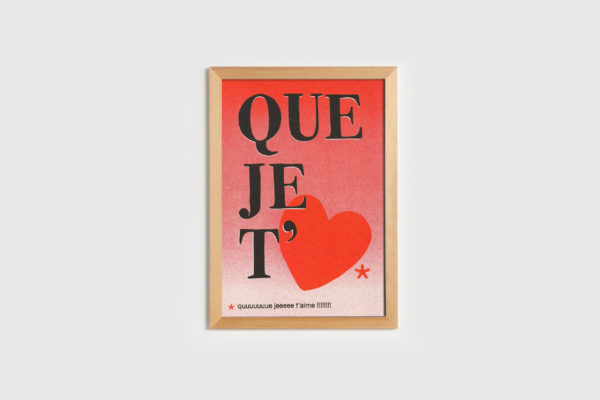 Pied de poule - Affiches Mots doux - que je t'aime